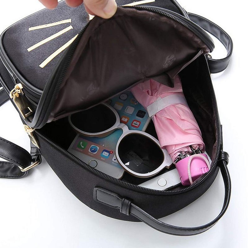 XMRSOY Teen Girls Cute Cat Mini Backpack Velvet Daypack Portable Shoulder Bag - Image 2